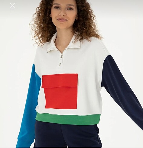 U.S polo kadın beyaz sweatshirt