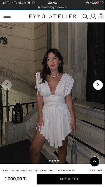Eyyo butik beyaz elbise