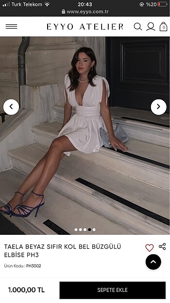 m Beden Eyyo butik beyaz elbise