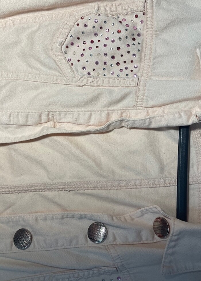 Taşlı kot ceket - Görsel 3