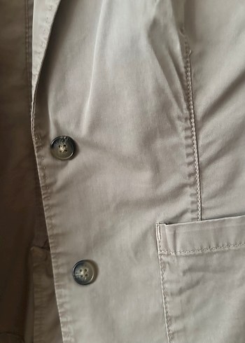 Tommy Hilfger Orijinal Bej Kadın Keten Blazer Ceket - Görsel 3