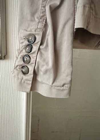 Tommy Hilfger Orijinal Bej Kadın Keten Blazer Ceket - Görsel 5