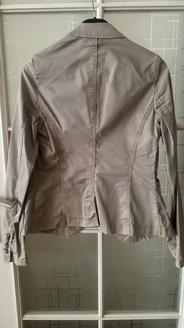 Tommy Hilfger Orijinal Bej Kadın Keten Blazer Ceket - Görsel 4
