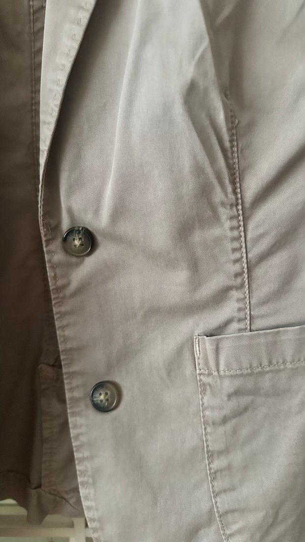 Tommy Hilfger Orijinal Bej Kadın Keten Blazer Ceket - Görsel 3