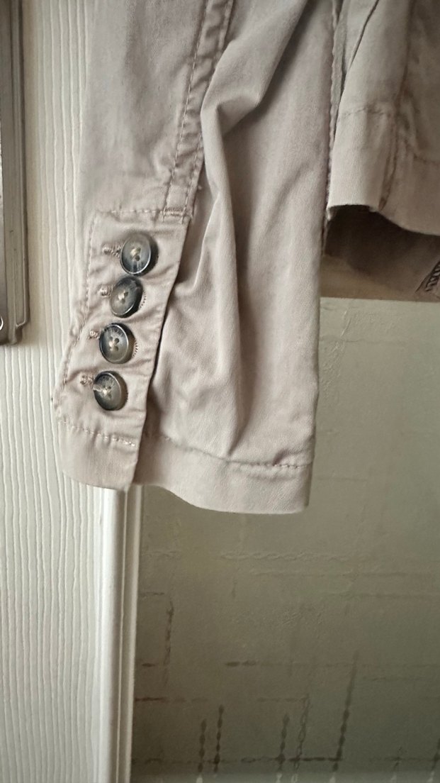 Tommy Hilfger Orijinal Bej Kadın Keten Blazer Ceket - Görsel 5