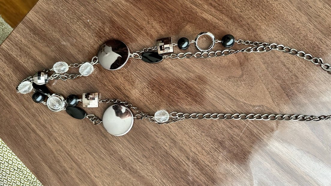 El Yapımı-Uzun Zincir Detaylı Siyah Gotik Kolye - Görsel 3