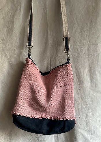 El Yapımı-Piliseli Pudra Pembe Kadın Çanta - Görsel 4