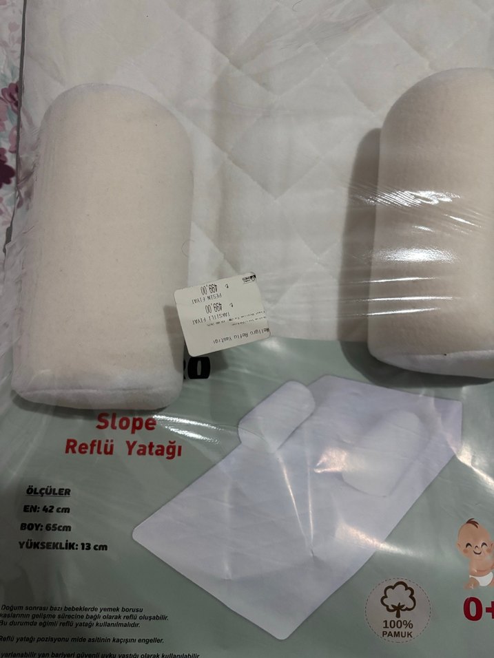 Bebek Reflü Yatağı Beyaz Desenli - Görsel 3