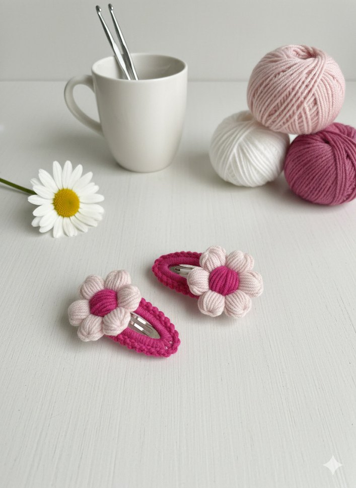 Çiçekli Çocuk Toka Seti - Görsel 2