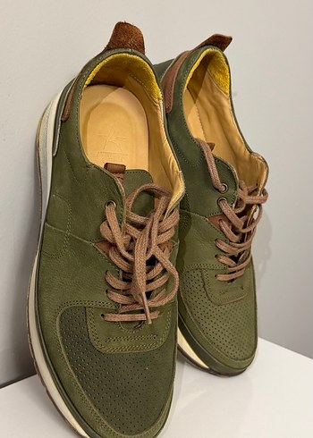 Altınyıldız Haki Suet Bagcikli Gunluk Sneaker