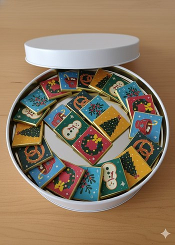 Mutlu Yıllar Temalı Metal Kutuda 50'li Çikolata - Görsel 3