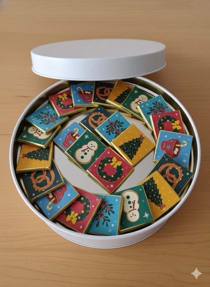 Mutlu Yıllar Temalı Metal Kutuda 50'li Çikolata - Görsel 3