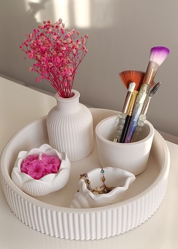 Beyaz Pastel Dekorayitif Organizer Seti 5 parça - Görsel 4