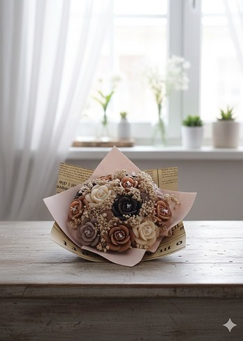 Orta boy mum buketi - Görsel 2