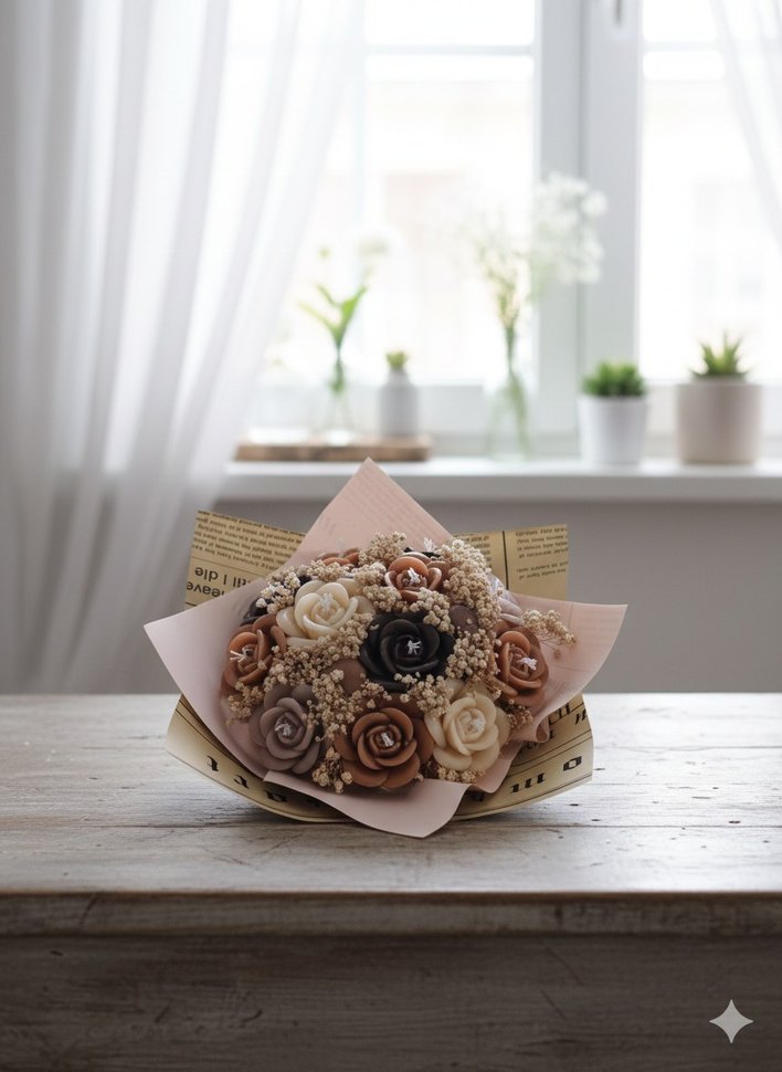 Orta boy mum buketi - Görsel 2