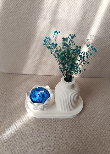 Pembe Gül Kokulu Mum ve Vazolu Set. - Görsel 5