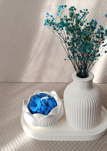 Pembe Gül Kokulu Mum ve Vazolu Set. - Görsel 4