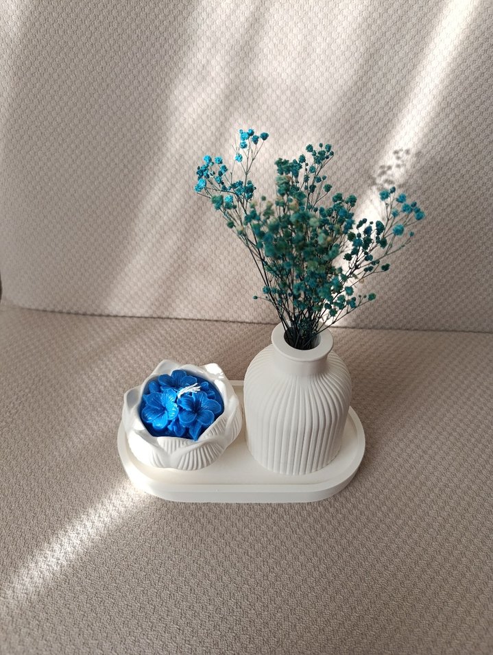 Pembe Gül Kokulu Mum ve Vazolu Set. - Görsel 5