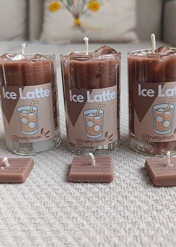 Buzlu Latte Görünümlü Mum Seti - Görsel 3