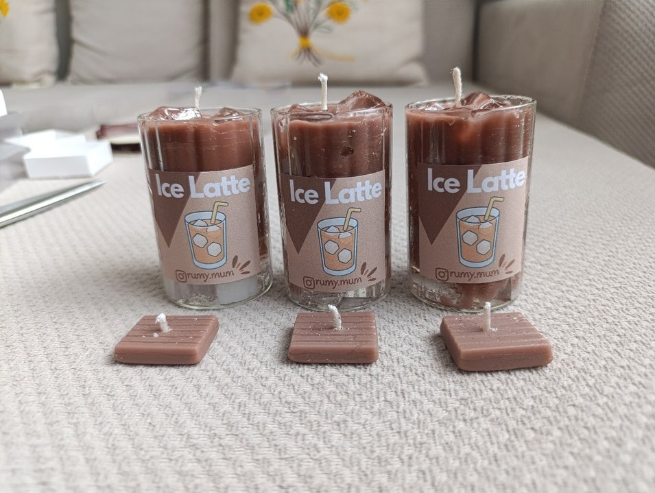 Buzlu Latte Görünümlü Mum Seti - Görsel 3