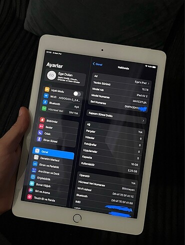 iPad Air 2 16GB SIM Kart Destekli