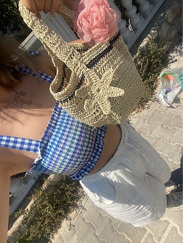 Beden Charm detaylı plaj çanta