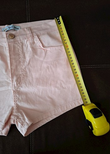s Beden Düğmeli Pembe Mini Şort