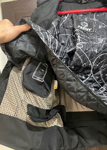 Erkek Gri Biker Mont PROSEV - Görsel 3