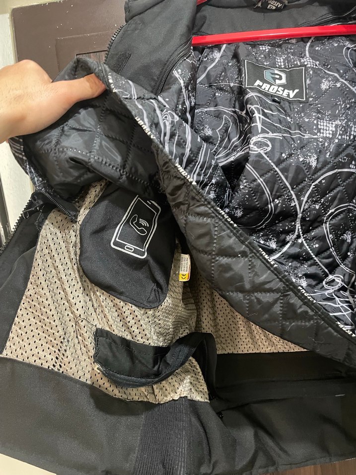 Erkek Gri Biker Mont PROSEV - Görsel 3