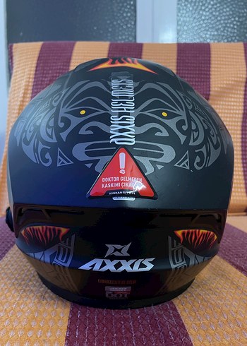 M beden Axxis Siyah Baskılı Motosiklet Kaskı - Görsel 3