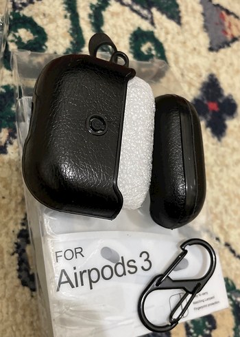 Siyah Airpods 3 Kılıfı - Özel Tasarım Deri - Görsel 3