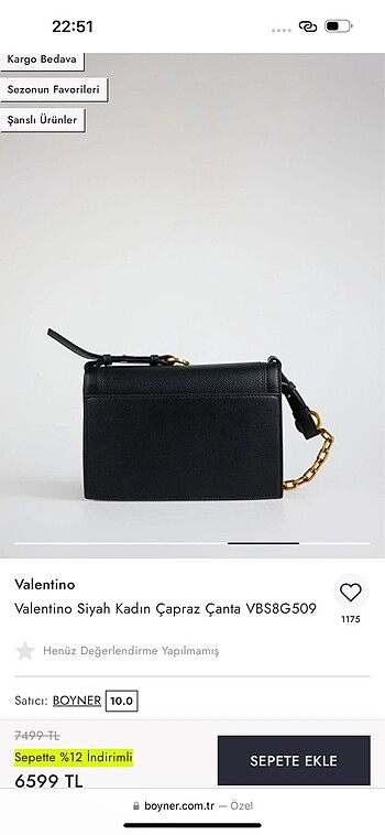 Beden siyah Renk Valentino çanta