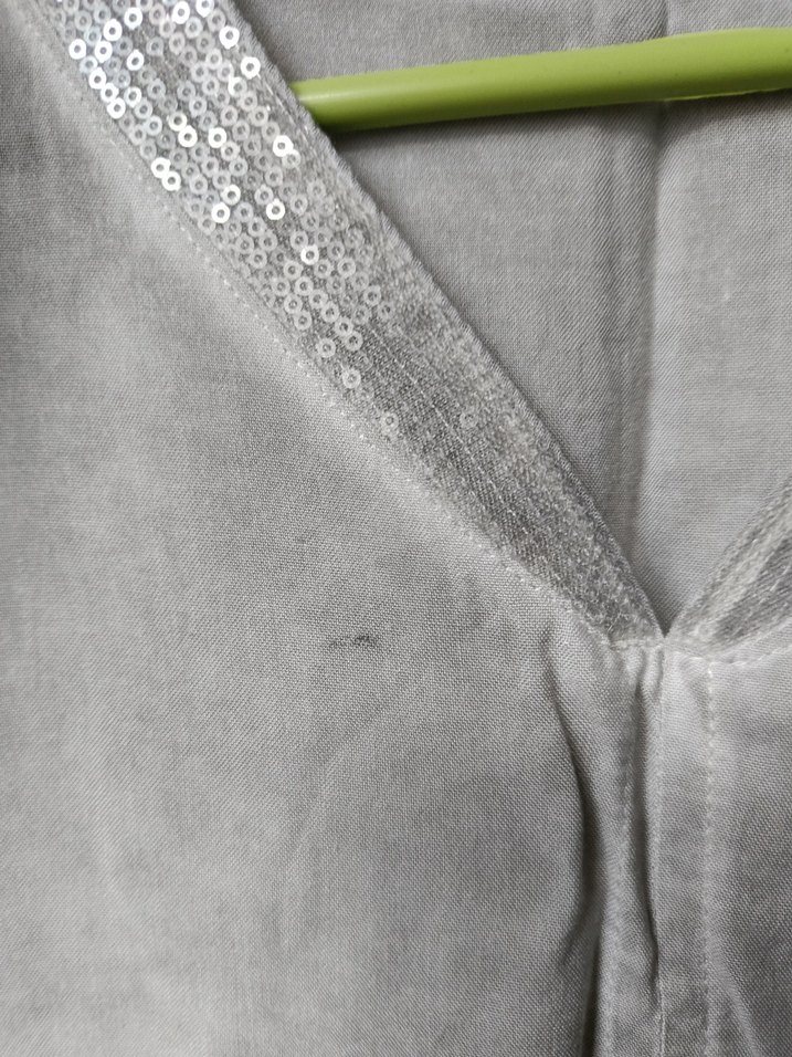 Gri V Yaka Salaş Kadın bluz - Görsel 2