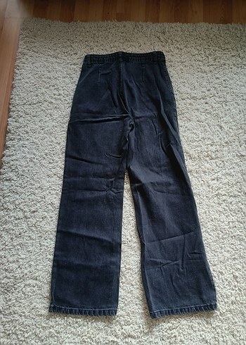 Gri siyah Kadın Bol Kesim Jean - Görsel 3