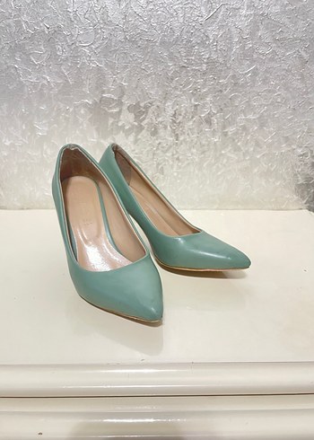 Yeşil Topuklu Kadın Stiletto - Görsel 2