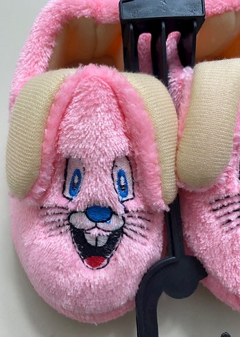 23 Beden Kız Çocuk Pembe Baskılı Sıcak Ev Terliği Panduf