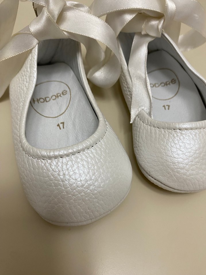 Kız Çocuk Beyaz Fiyonklu Balerin Ayakkabı - Görsel 2