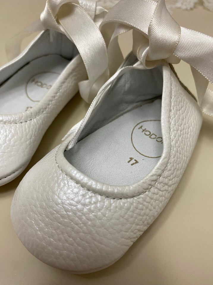 Kız Çocuk Beyaz Fiyonklu Balerin Ayakkabı - Görsel 3