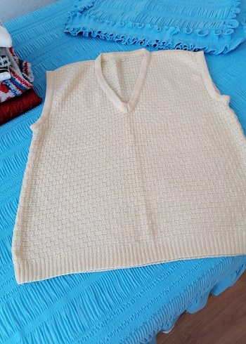 l Beden ten rengi Renk Beyaz V Yaka Örgü Kadın Süveter