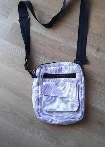 Kadın Mor Gri Batik Desenli Çapraz Çanta