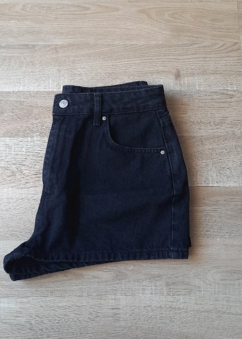 m Beden Kadın Siyah Mini Denim Şort