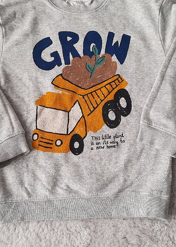 Gri Erkek Çocuk Baskılı Sweatshirt - Görsel 2