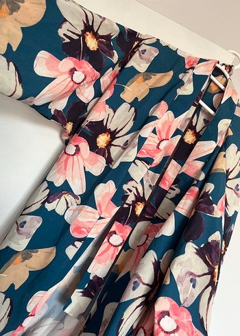 Zara Çiçek Desenli Uzun Bohem Kimono