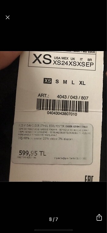 xs Beden Zara gömle crop