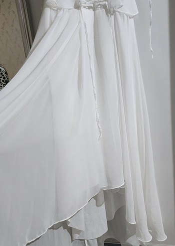 Beyaz Bohem Uzun Askılı Elbise - Görsel 5