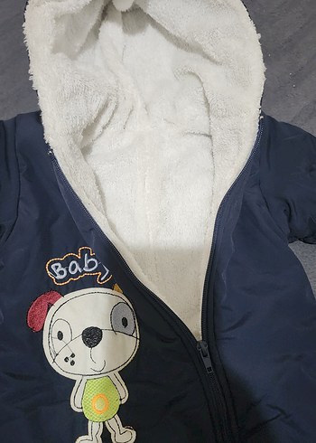 9 Ay Beden Renkli Baskılı lacivert Bebek Tulumu