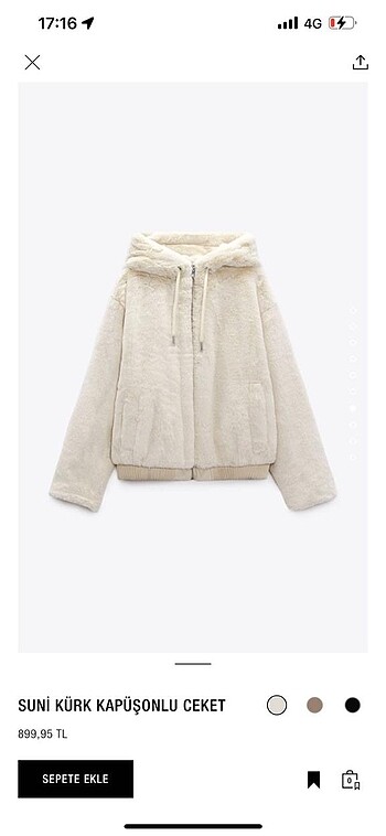 Zara Beyaz Mont