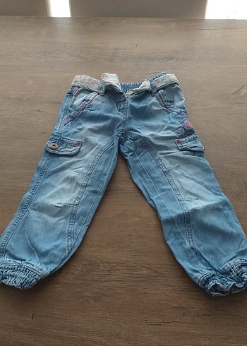 Kız Çocuk Mavi Bol Kesim Kot Pantolon