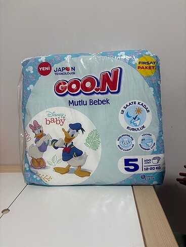 Hiç kullanılmamış Goon bebek bezi no:5