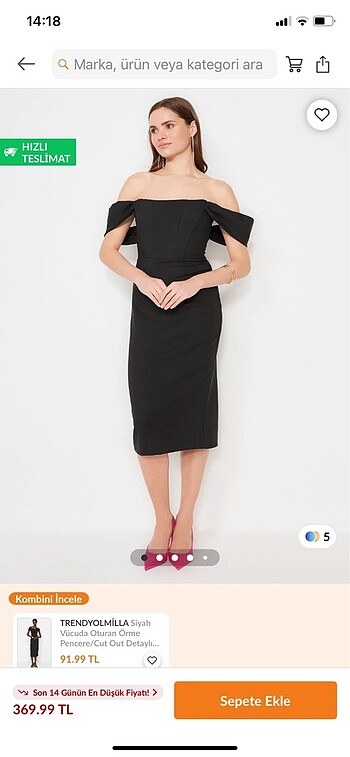 Trendyolmilla siyah korse elbise